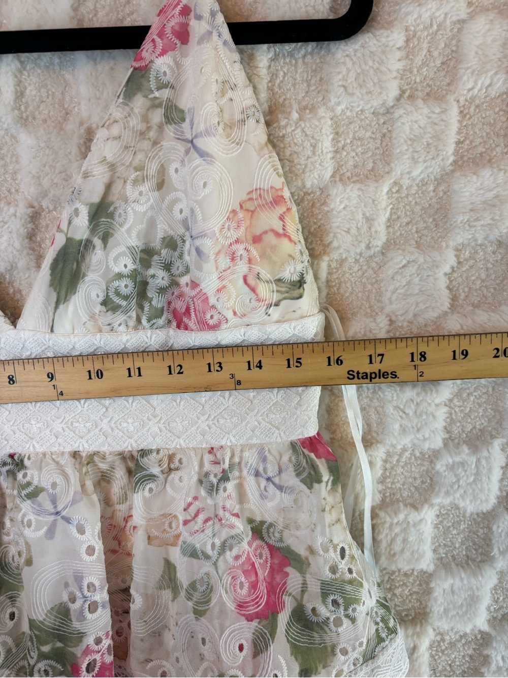 Giani Binni Moditi Floral Chiffon Midi Dress in Soft Ivory and Pink Size 10 - Picture 8 of 9